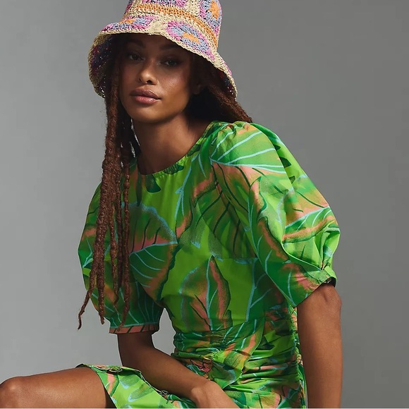 Anthropologie Farm Rio Puff-Sleeve Mini Dress - Picture 4 of 12